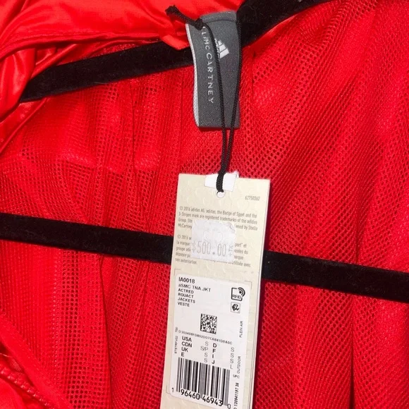 Adidas by Stella McCartney Red aSMC Windbreaker - Picture 3 of 9